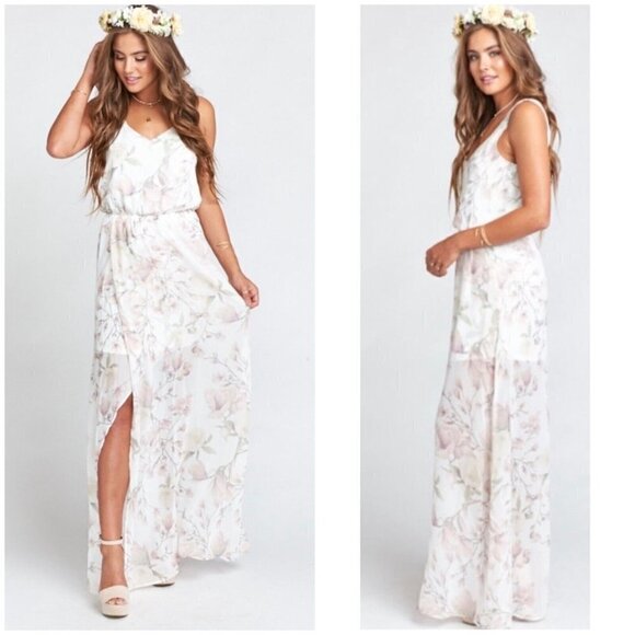 Show Me Your Mumu Sz S Long Floral Print Forever Vine Kendall Blouson Maxi Dress - Picture 1 of 16
